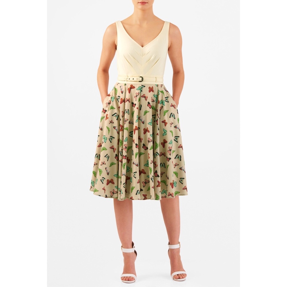 eShakti Butterfly Print Dress